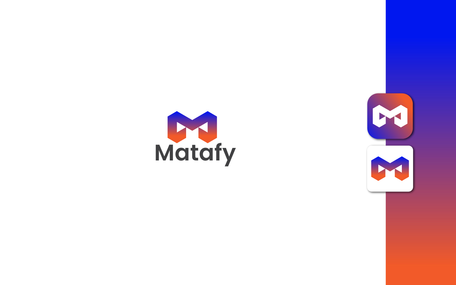 Letter M Logo Design with mobile app icon