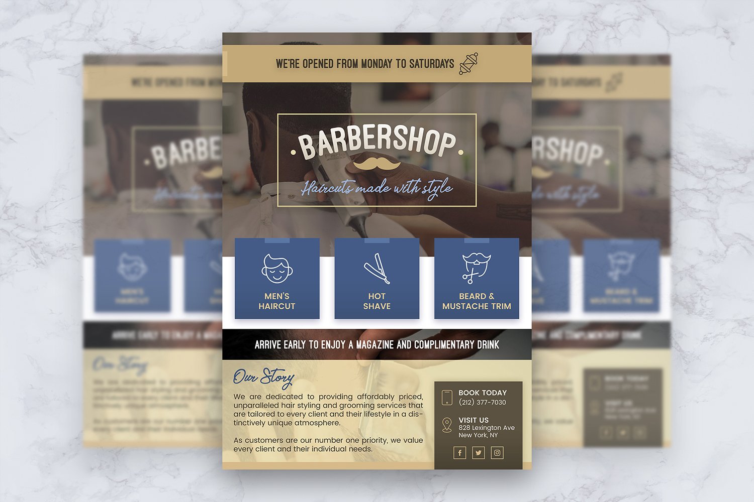 Barbershop and Beauty Salon Flyer Template