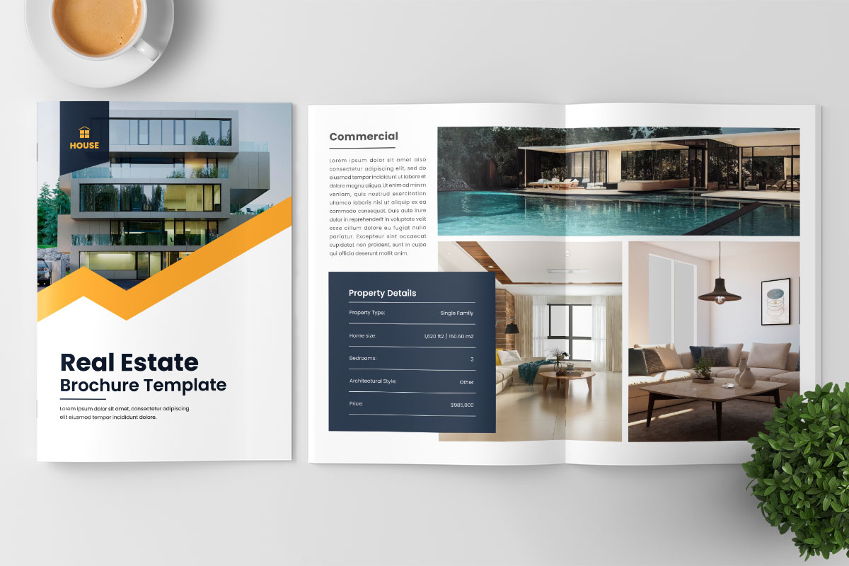 Real estate brochure template, Architecture Brochure Layout