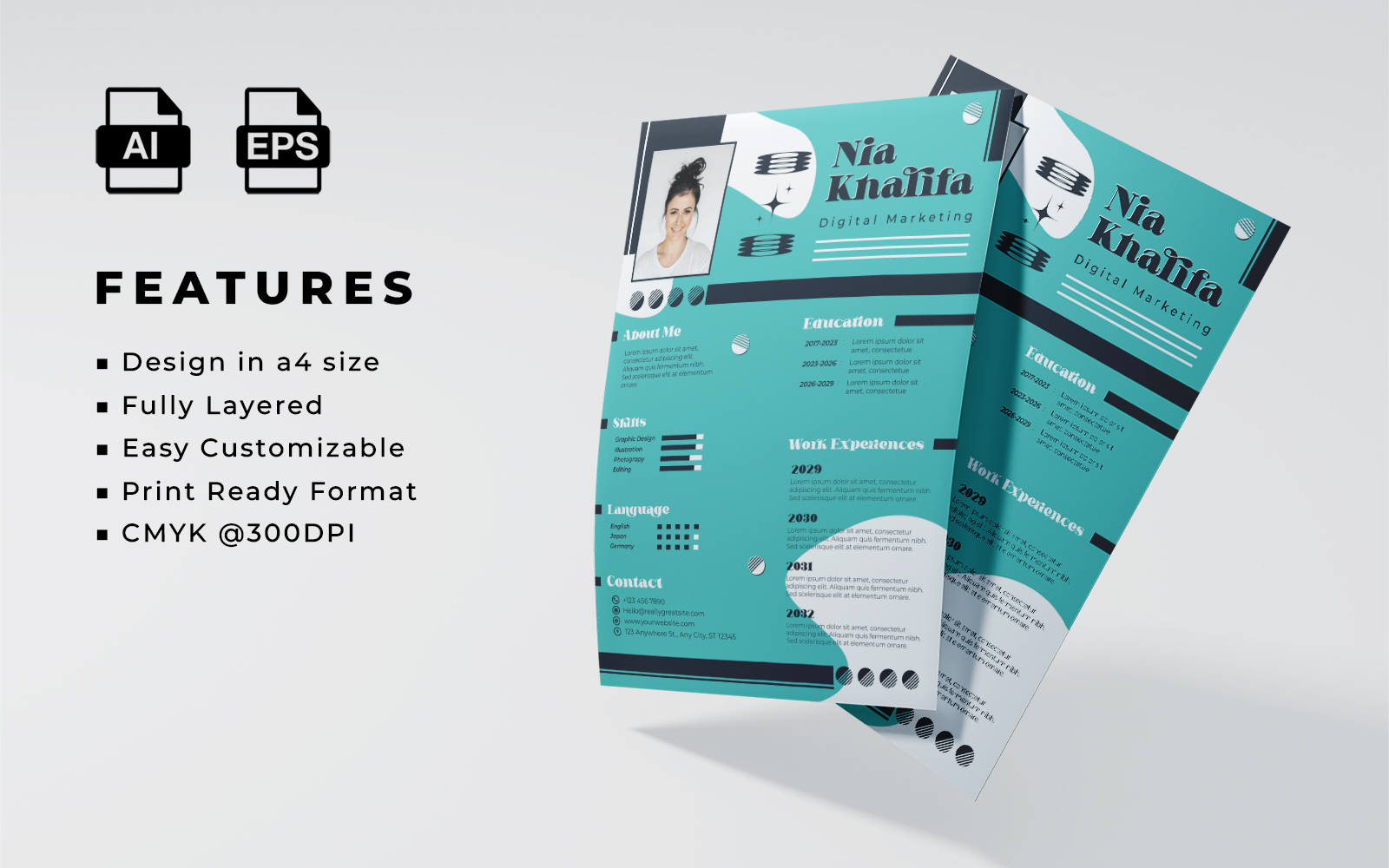 Resume CV Template Flyer Design