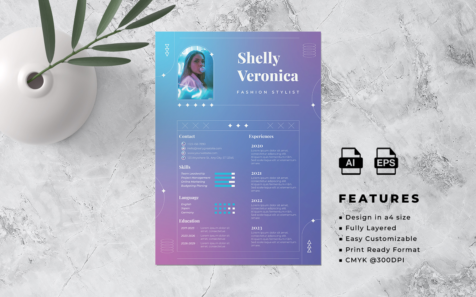 Resume CV Template Flyer Design 1