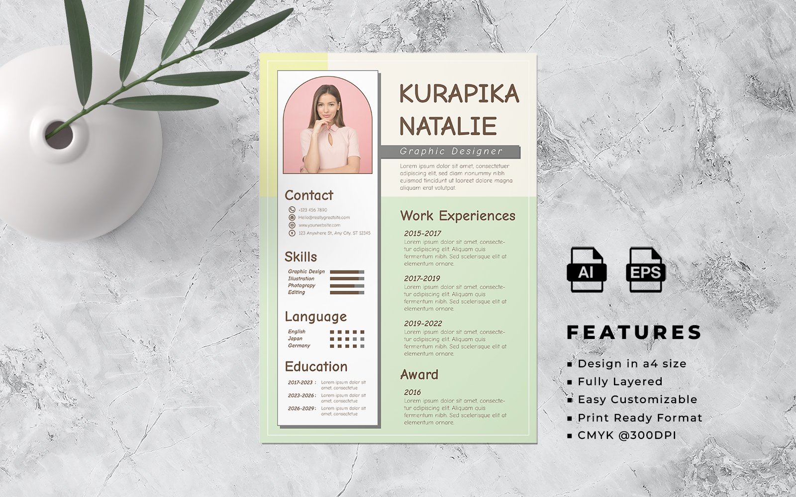 Resume CV Template Flyer Design 3