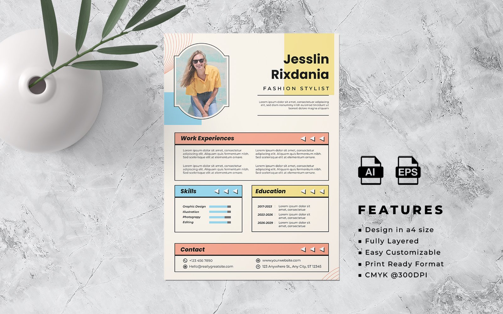 Resume CV Template Flyer Design 4