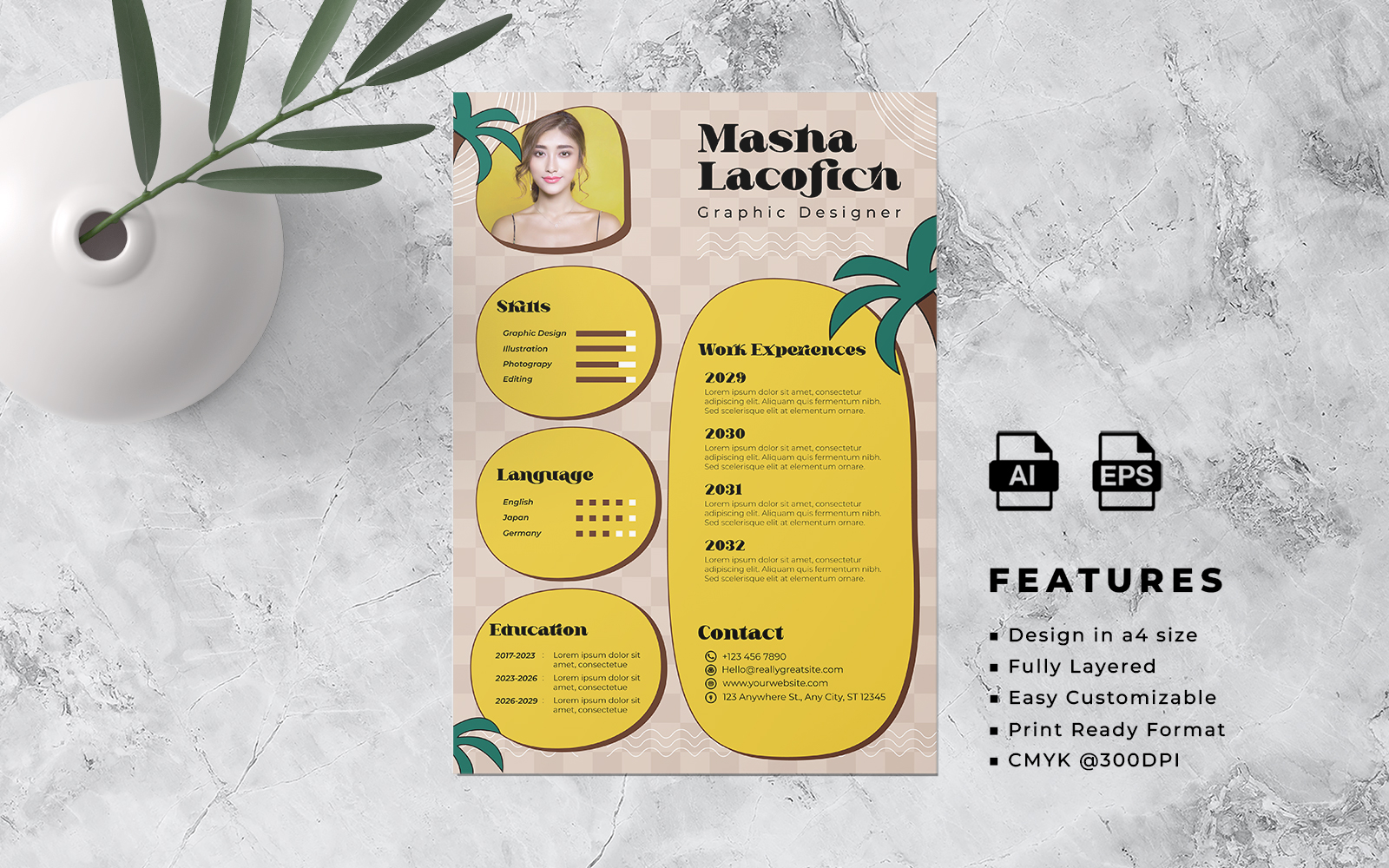 Resume CV Template Flyer Design 5