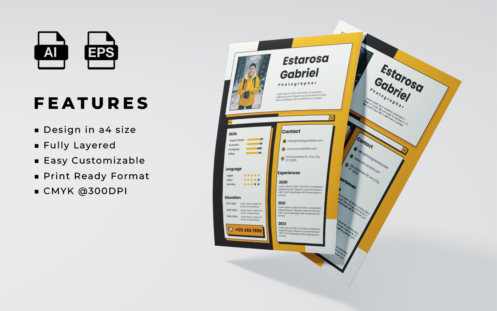 Resume CV Template Flyer Design 6