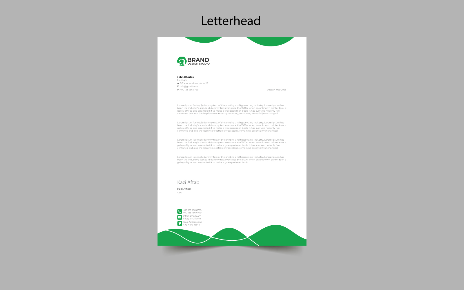 Modern Letterhead Pad Template Design Nice To See Fifteen