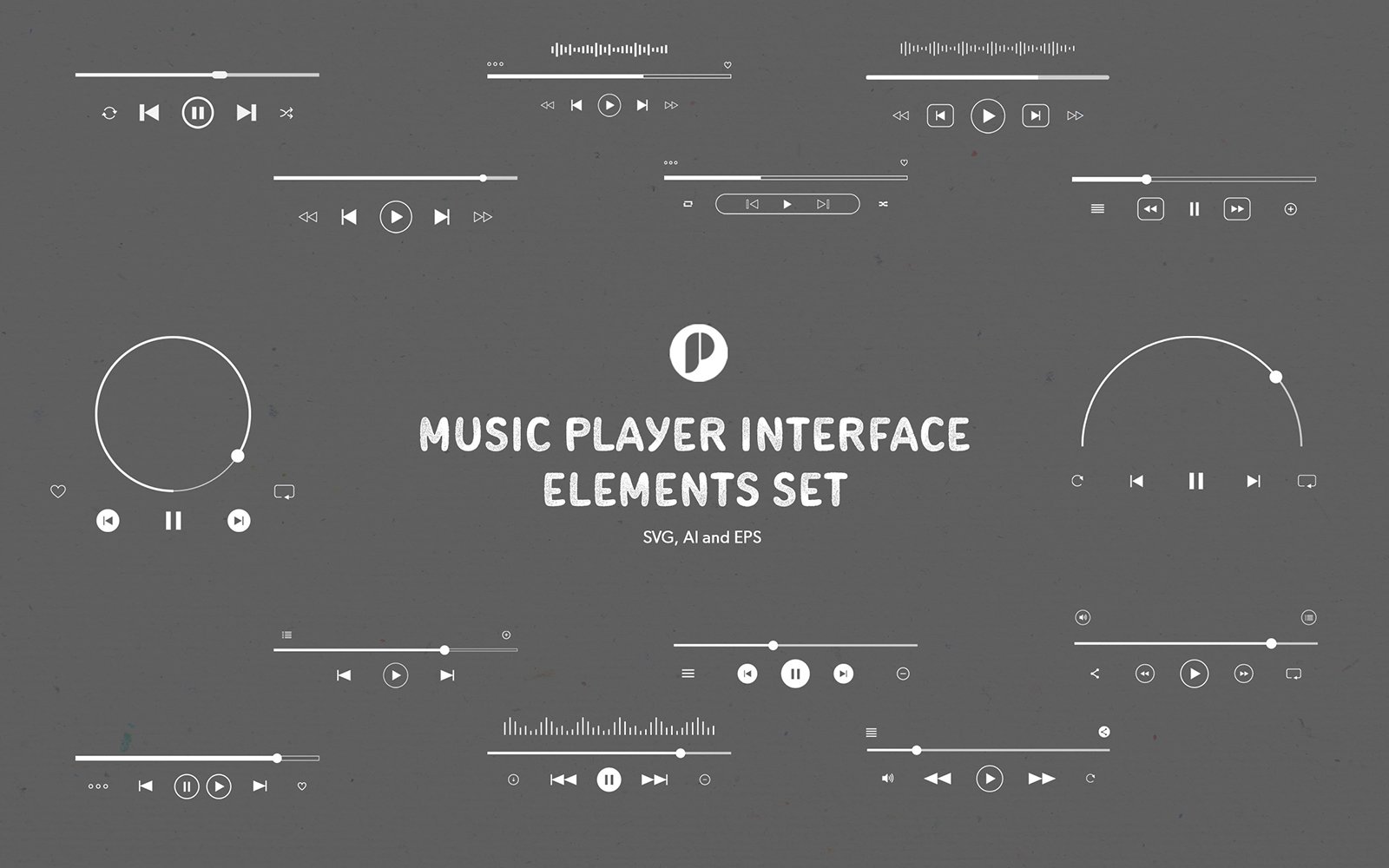 Music Player Interface Elements Set