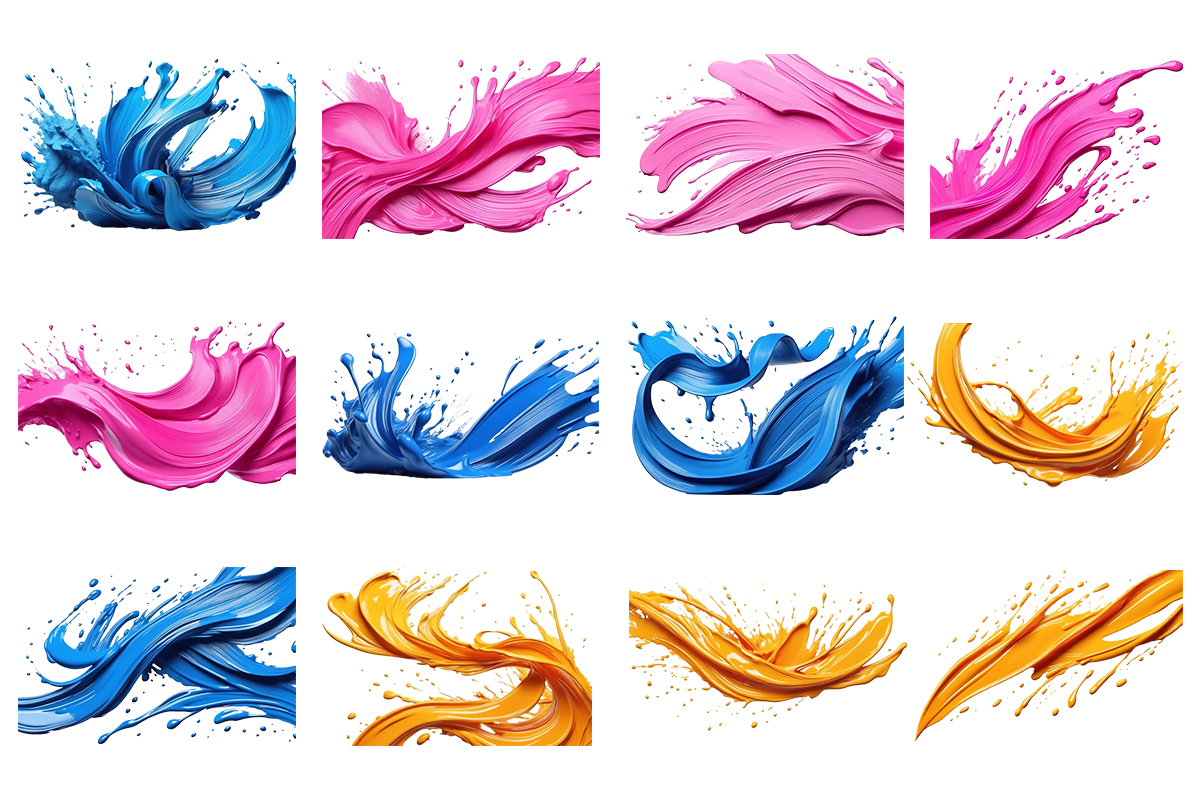 Colorful rainbow paint splash explosion of colored powder background