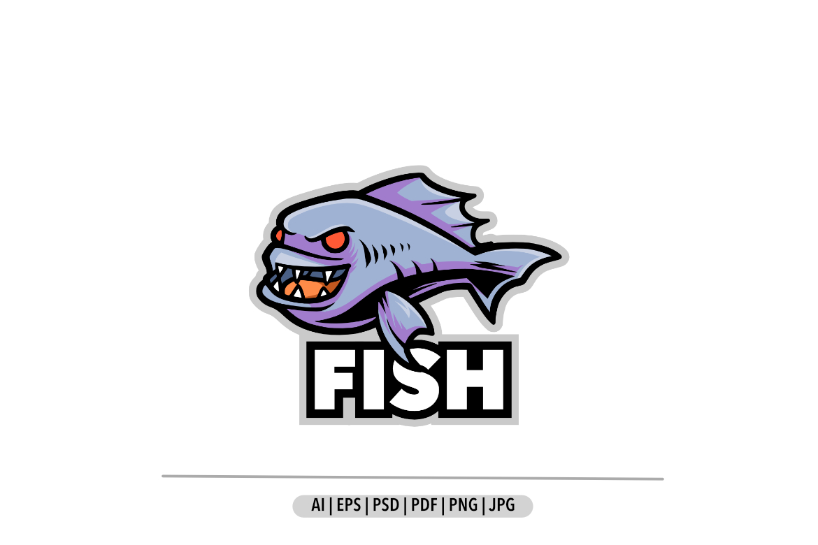 Fish predator logo design for sport