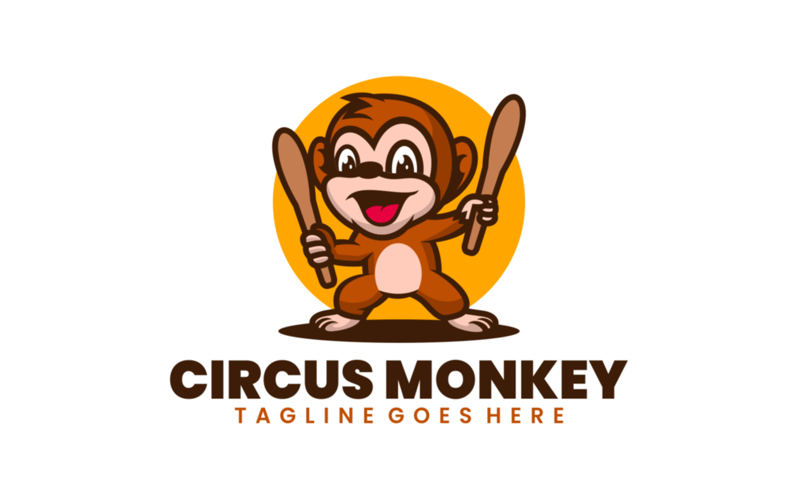 Circus Monkey Mascot Cartoon Logo