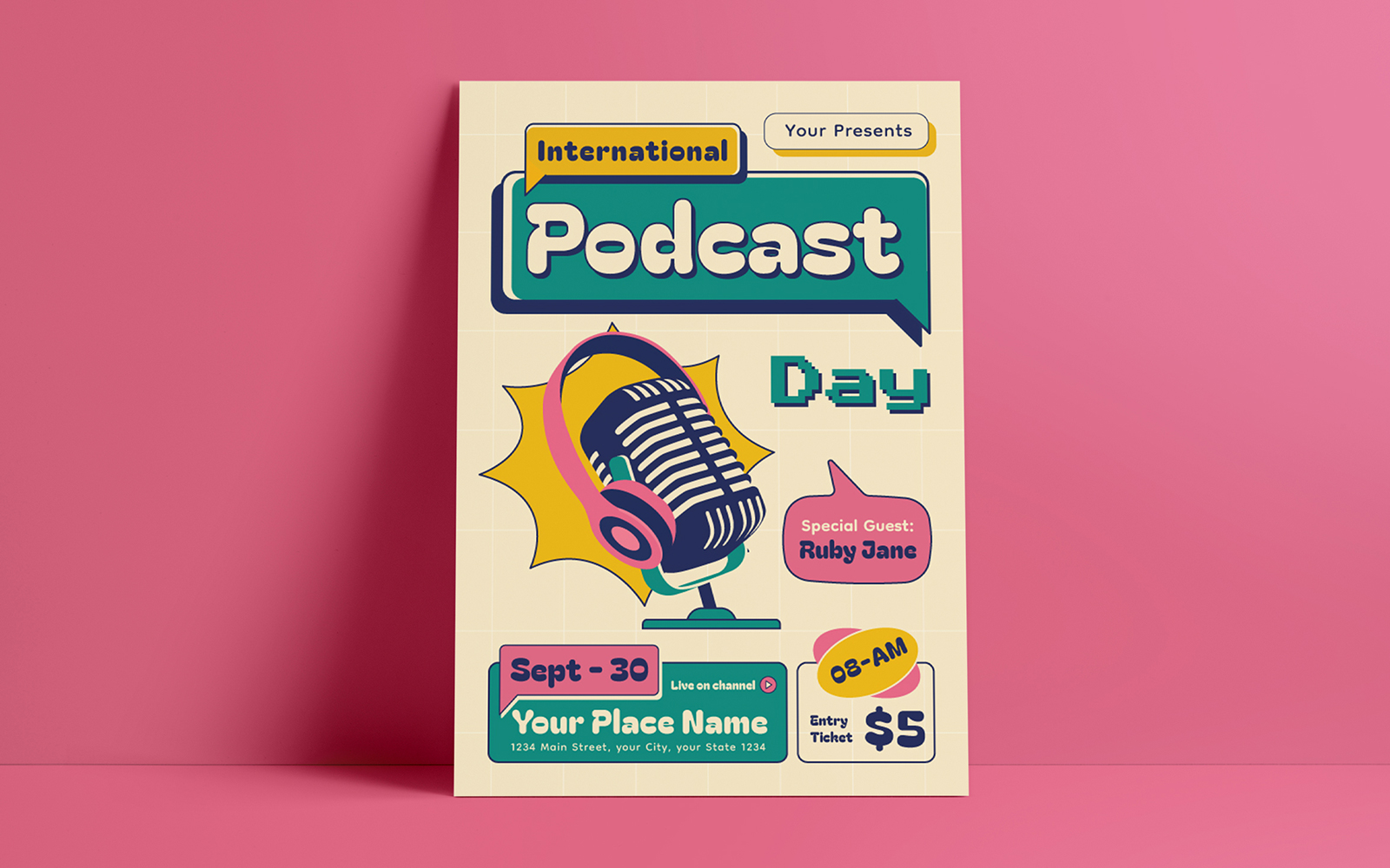 World Podcast Day Flyer Template