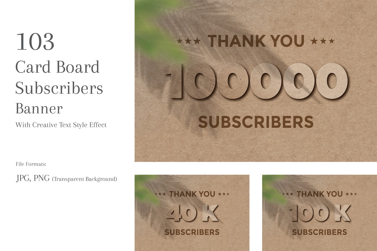 Card Board Subscribers Banner Design Set 1