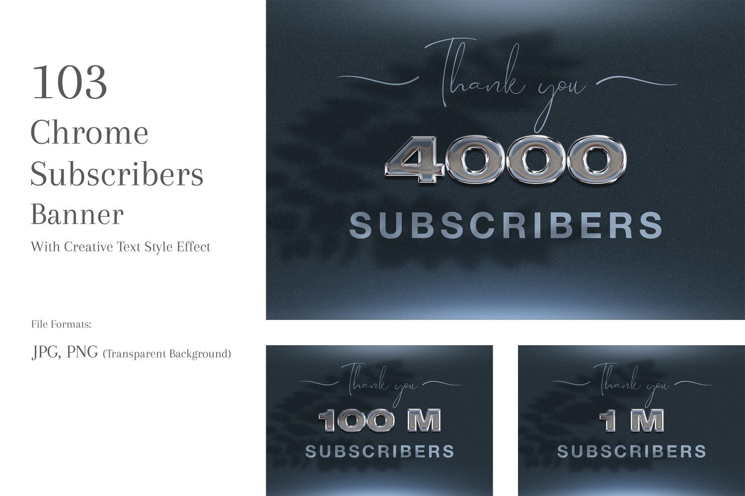 Chrome Subscribers Banner Design Set 33