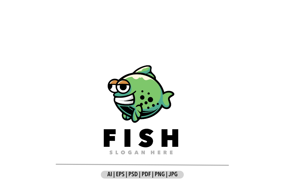 Cute Puffer fish logo design