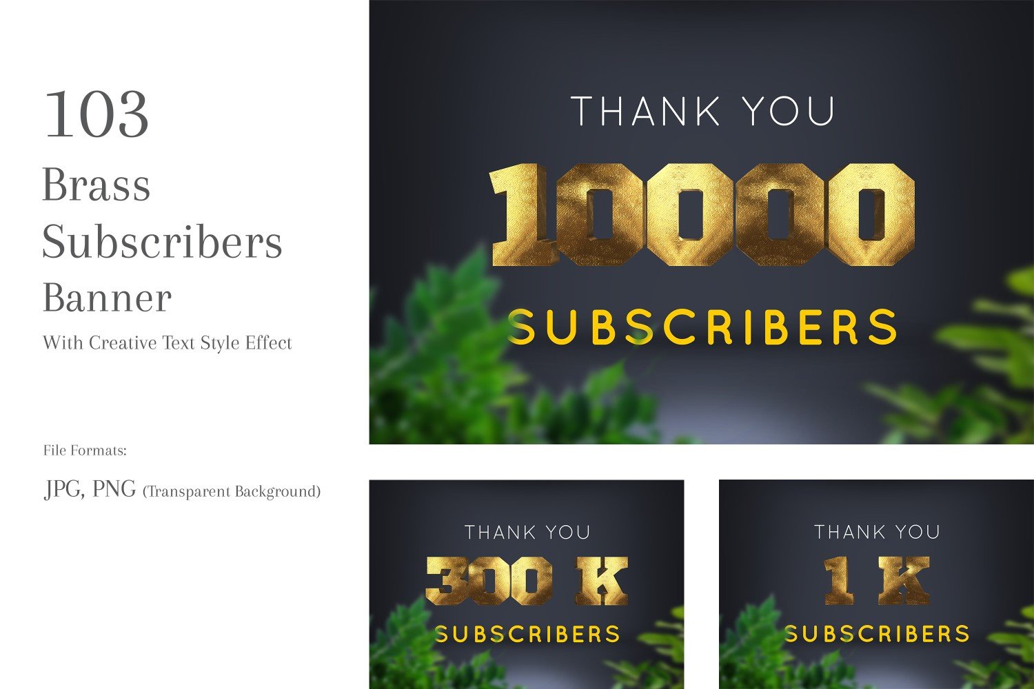 Brass Subscribers Banner Design Set 51