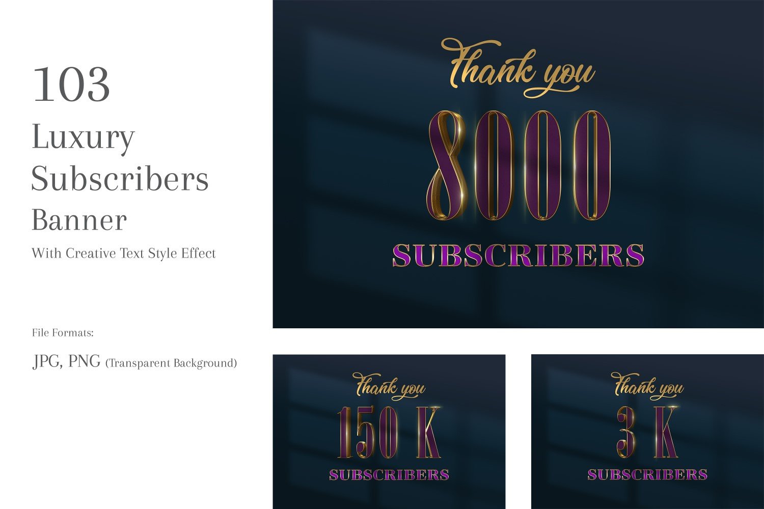 Luxury Subscribers Banners Design Set 52