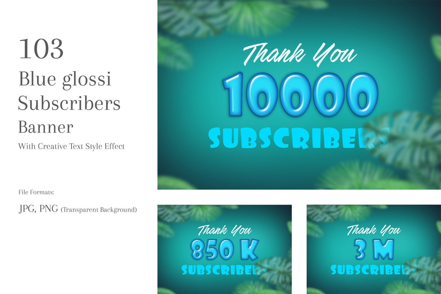 Blue glossi Subscribers Banner  Design Set 64