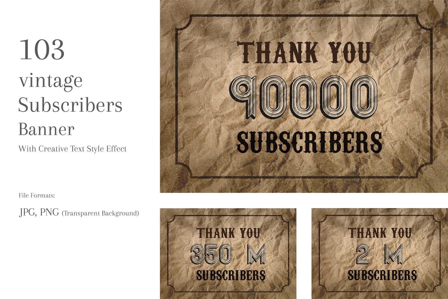 vintage Subscribers Banners Design Set 76