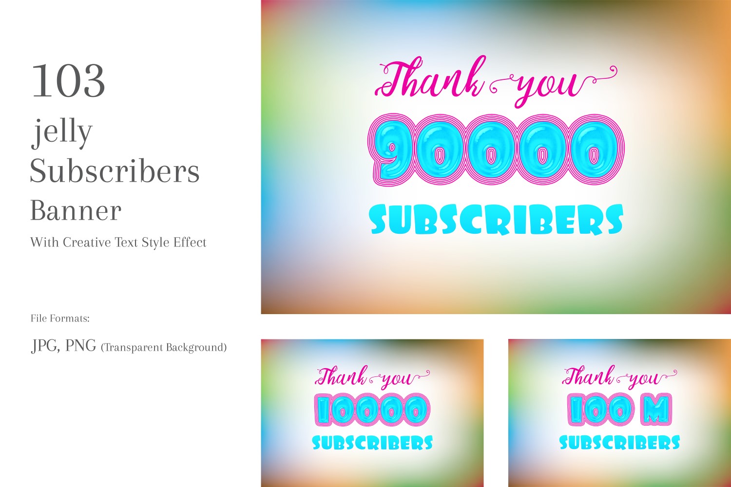Jelly Subscribers Banners Design Set 79