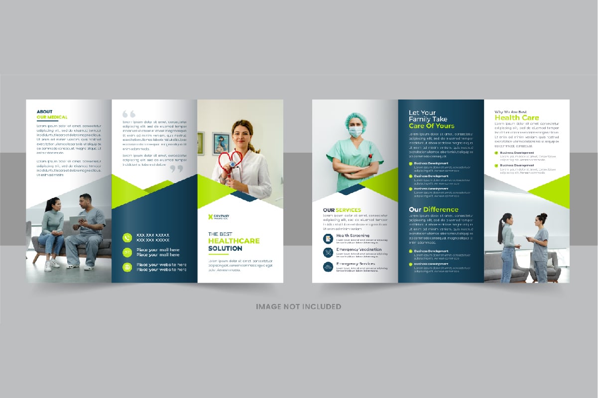 Healthcare or medical trifold brochure