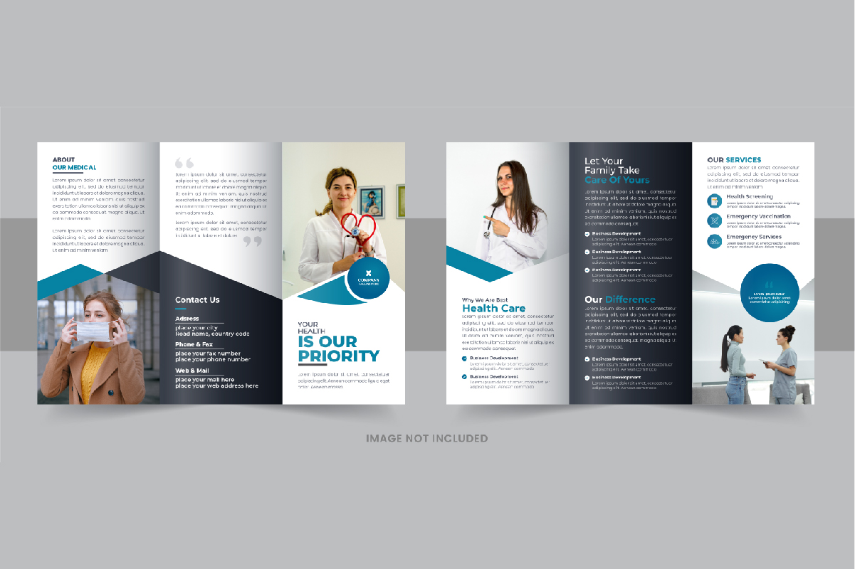 Healthcare or medical trifold brochure design