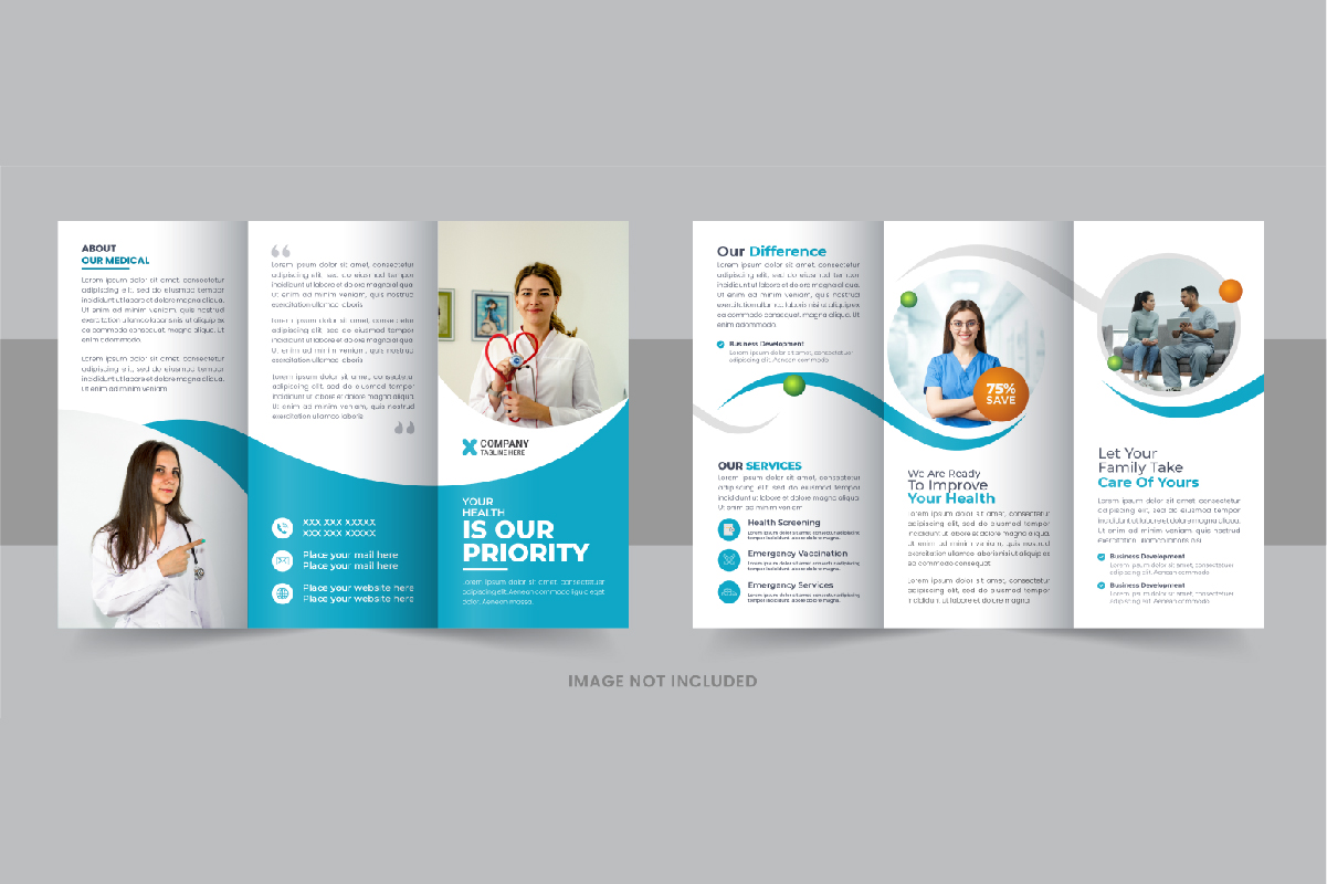 Creative healthcare or medical trifold brochure