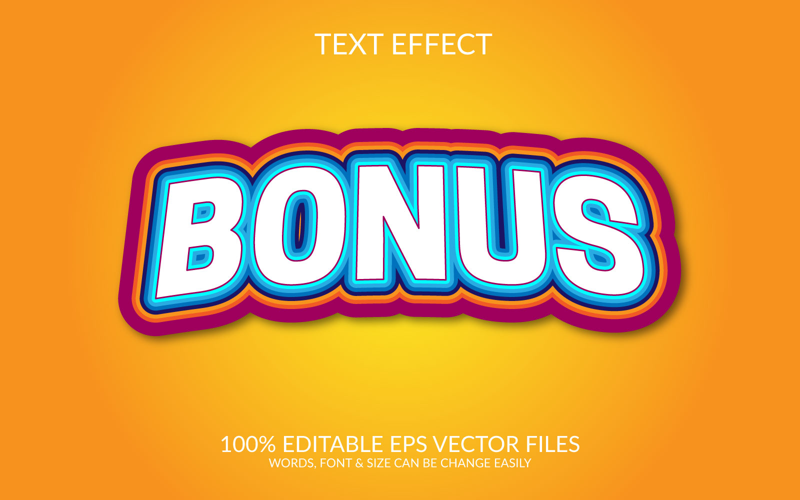 Bonus 3D Editable Vector Eps Text Effect Template