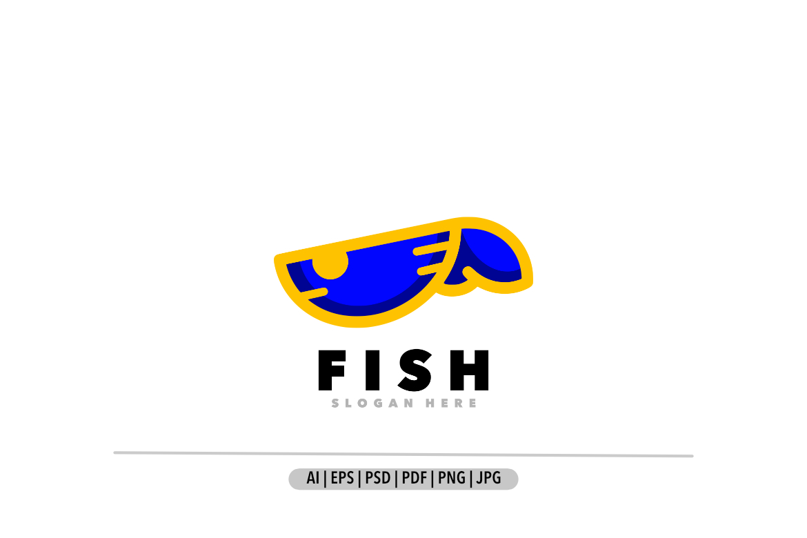 Fish simple design logo illustration