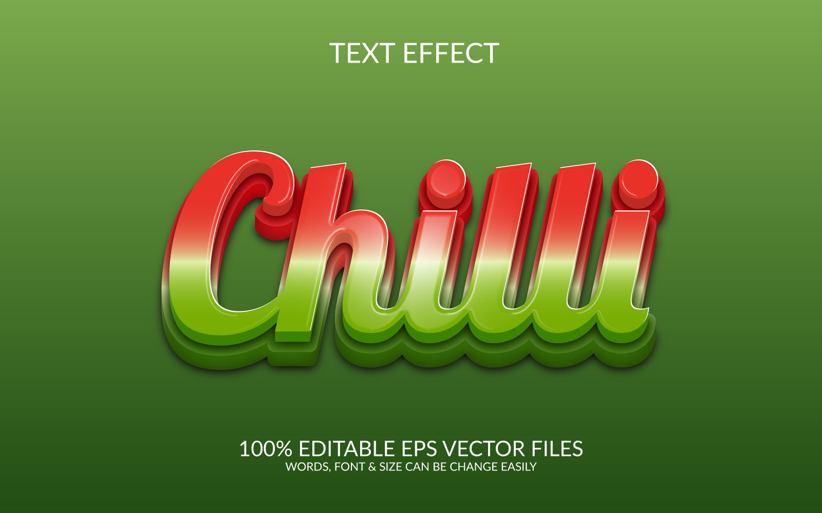 3d fully editable vector text effect template