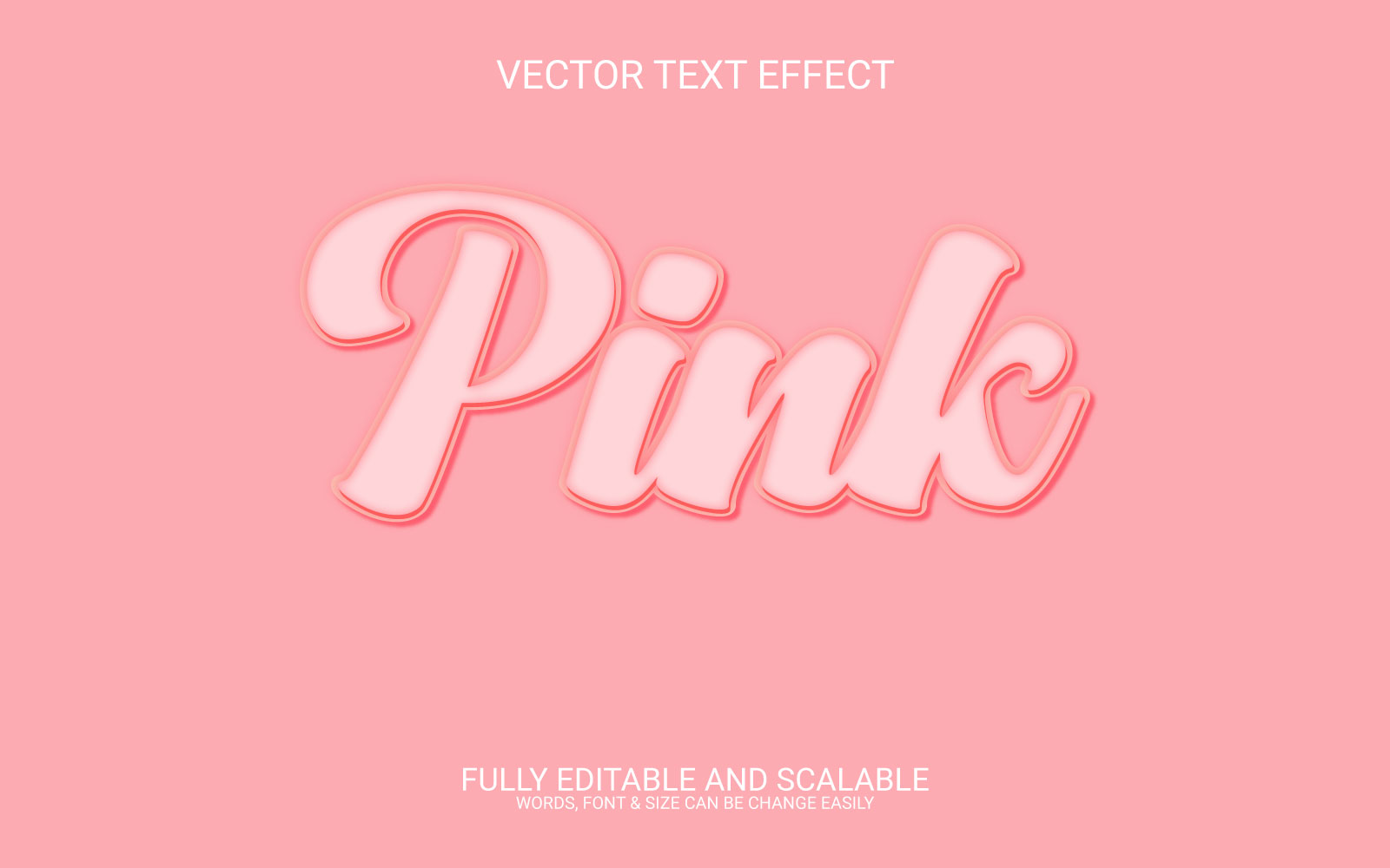 Pink 3D Editable Vector Eps Text Effect Template