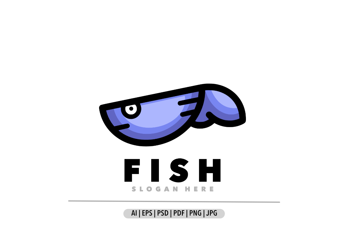 Fish ocean simple logo design