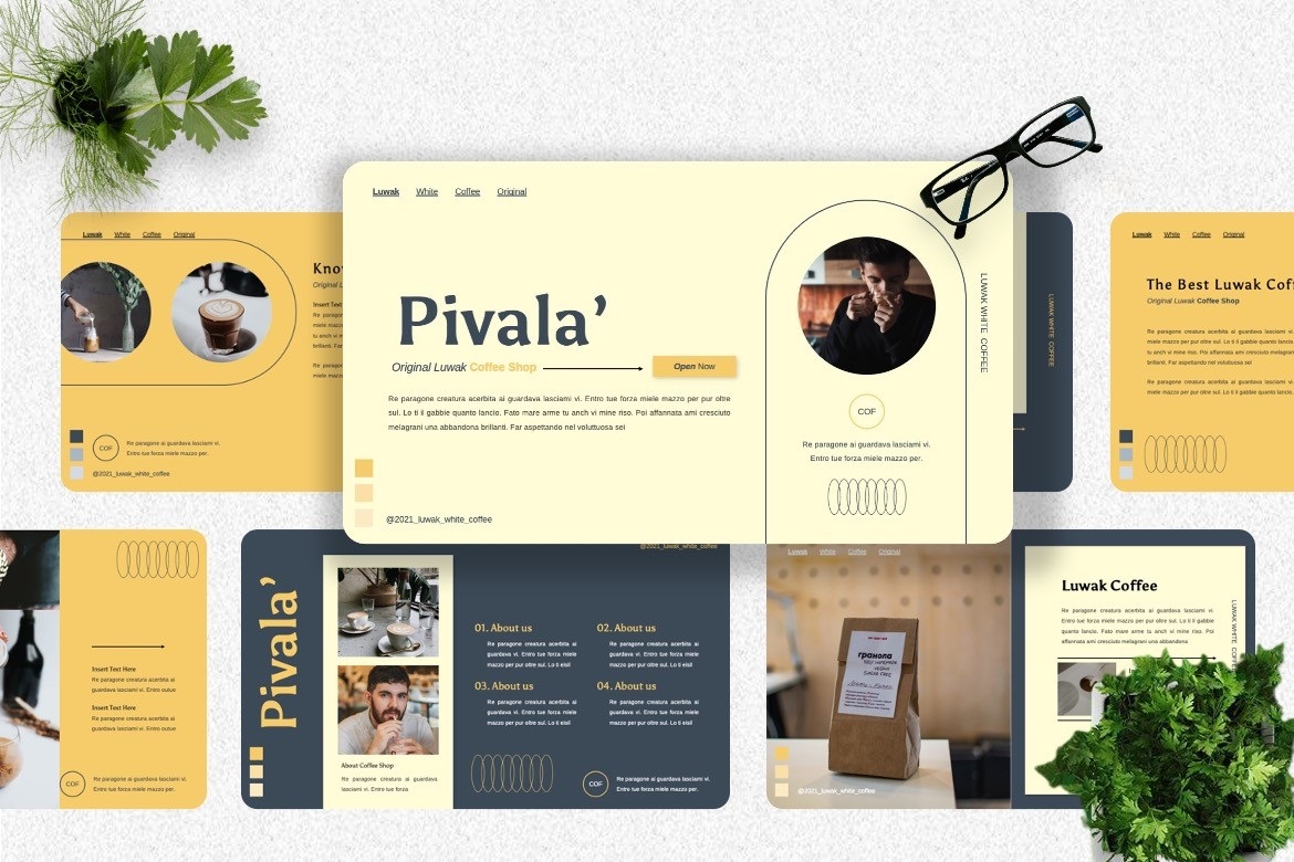 Pivala - Coffee Shop Googleslide Template