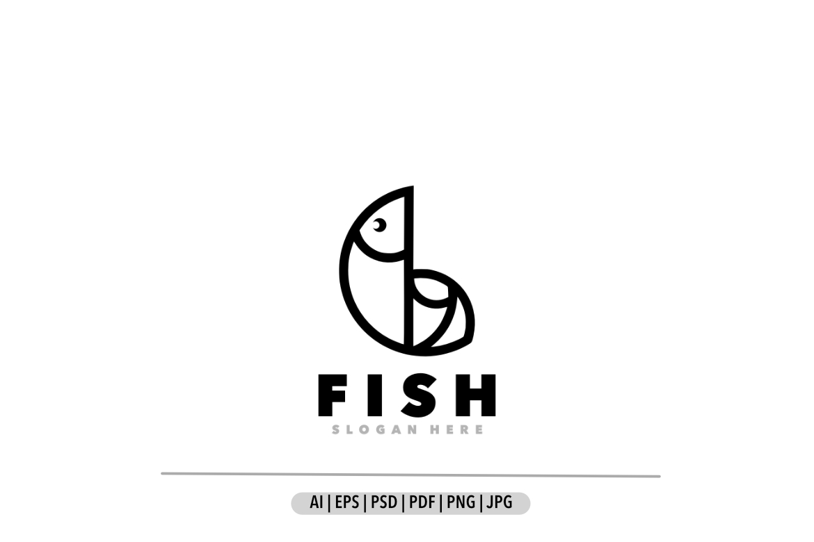 Fish simple unique logo design