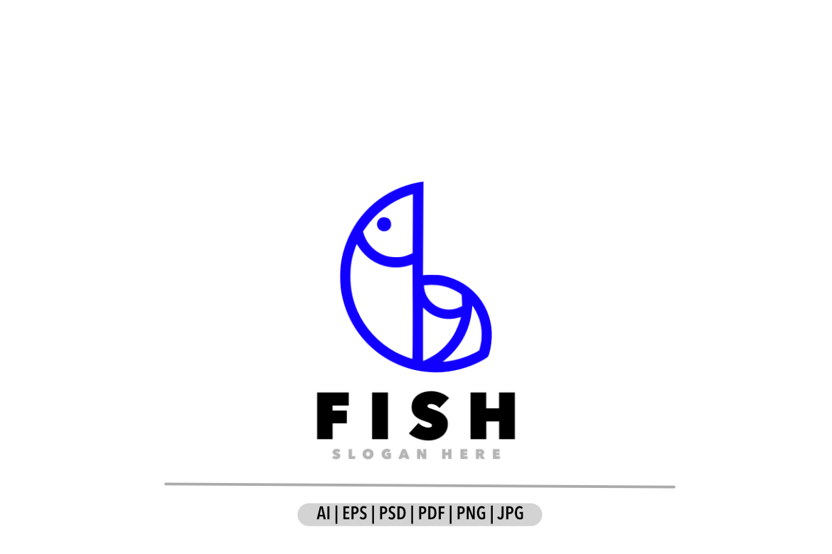Fish line design logo unique