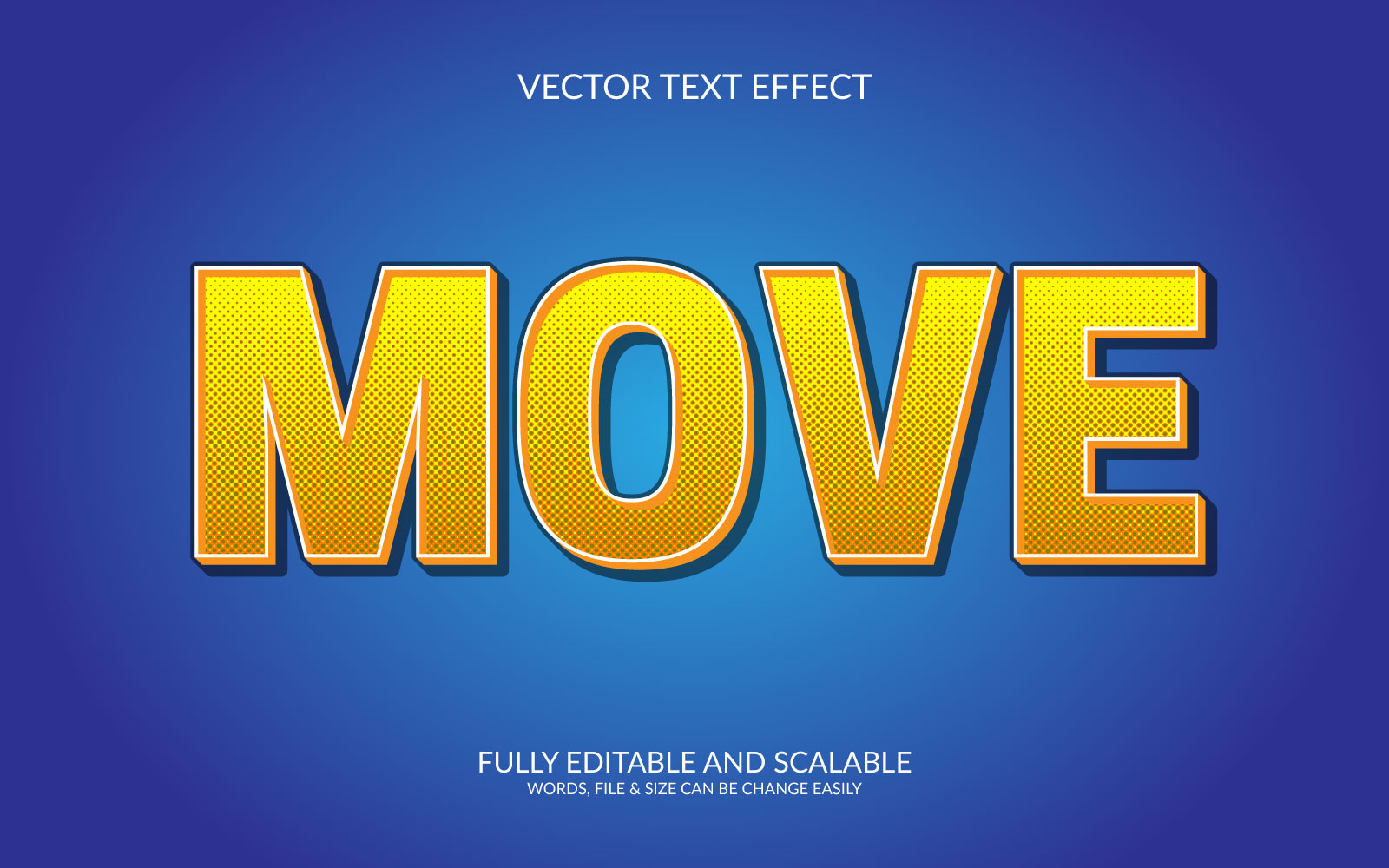 Move 3D Editable Vector Eps Text Effect Template