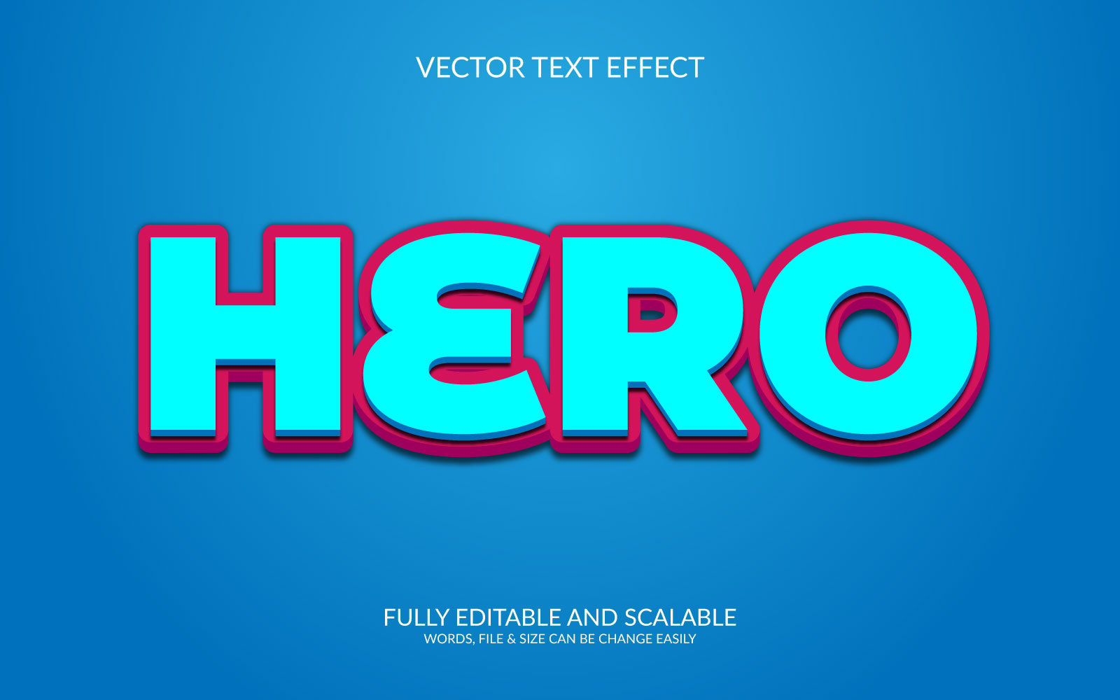 Super Hero 3D Editable Vector Eps Text Effect Template