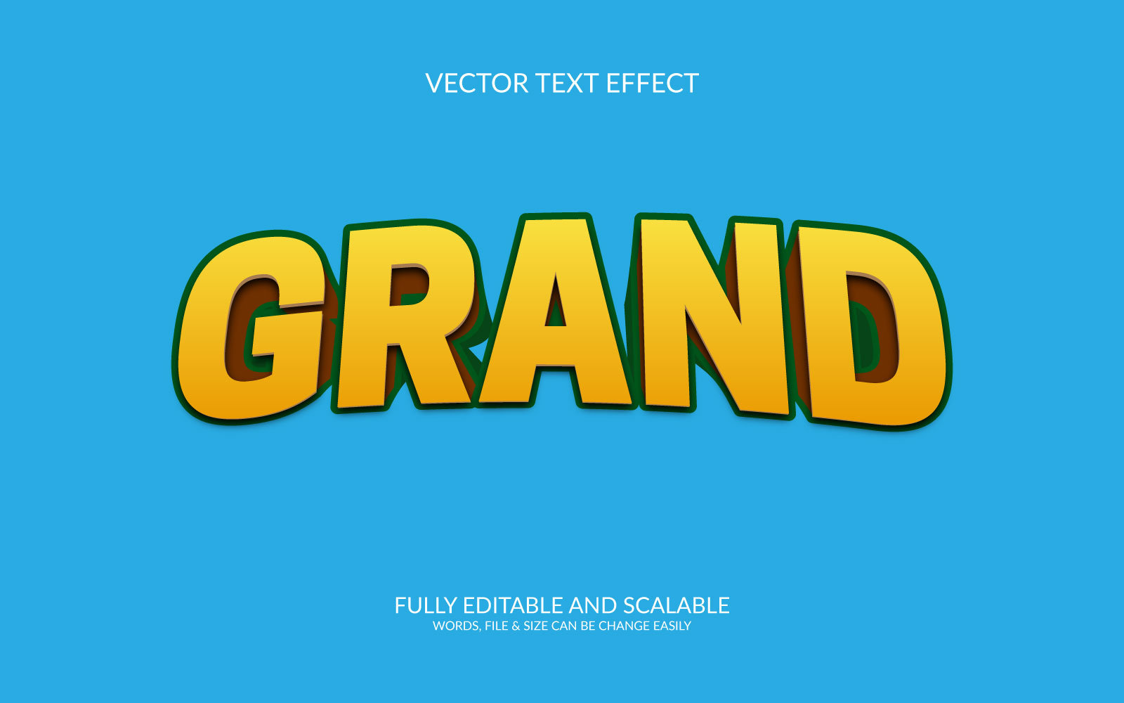 Grand 3D Editable Vector Eps Text Effect Template