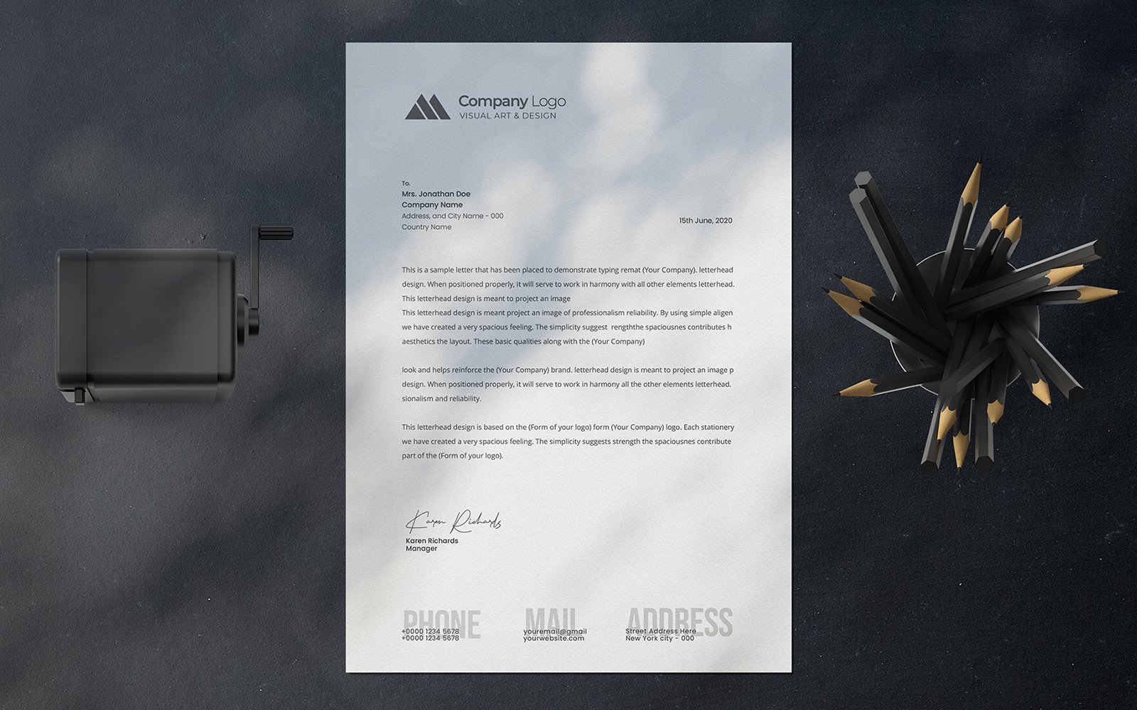 Formal Letterhead Design Template