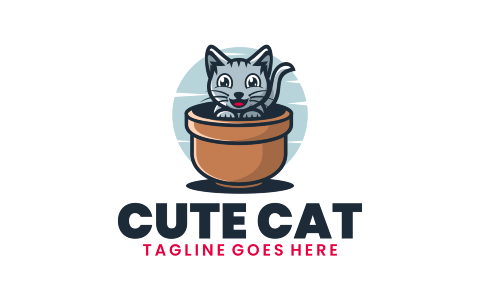 Cute Cat Mascot Cartoon Logo 1