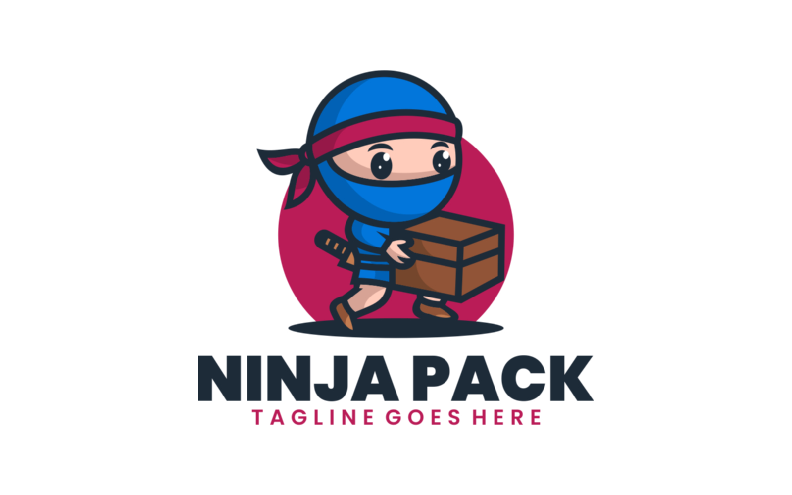 Ninja Pack Mascot Cartoon Logo
