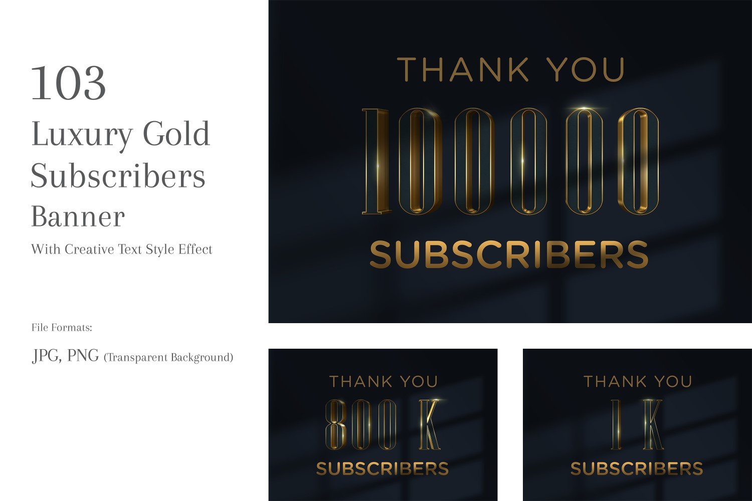 Luxury Gold Subscribers Banners Design Set 109