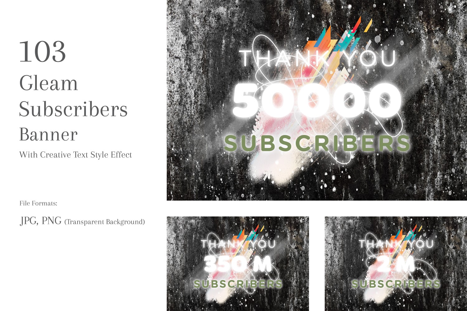 Gleam Subscribers Banners Design Set 110