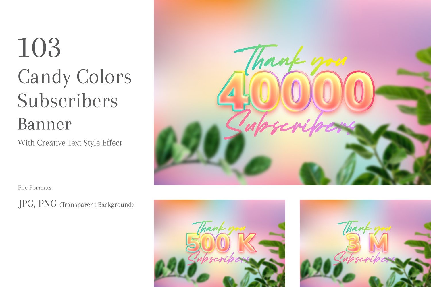 Candy Colors Subscribers Banners Design Set 112