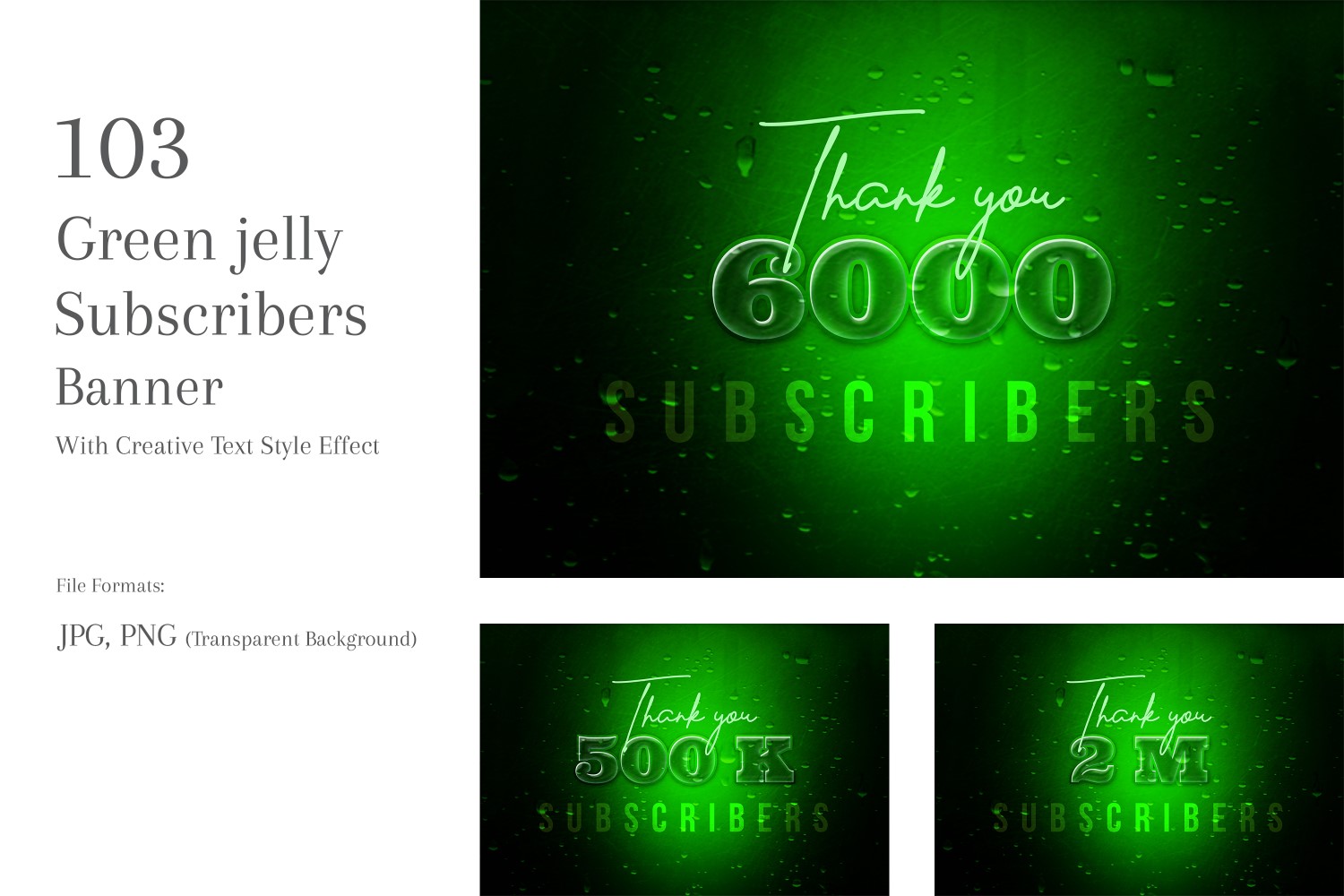 Green jelly Subscribers Banners Design Set 120