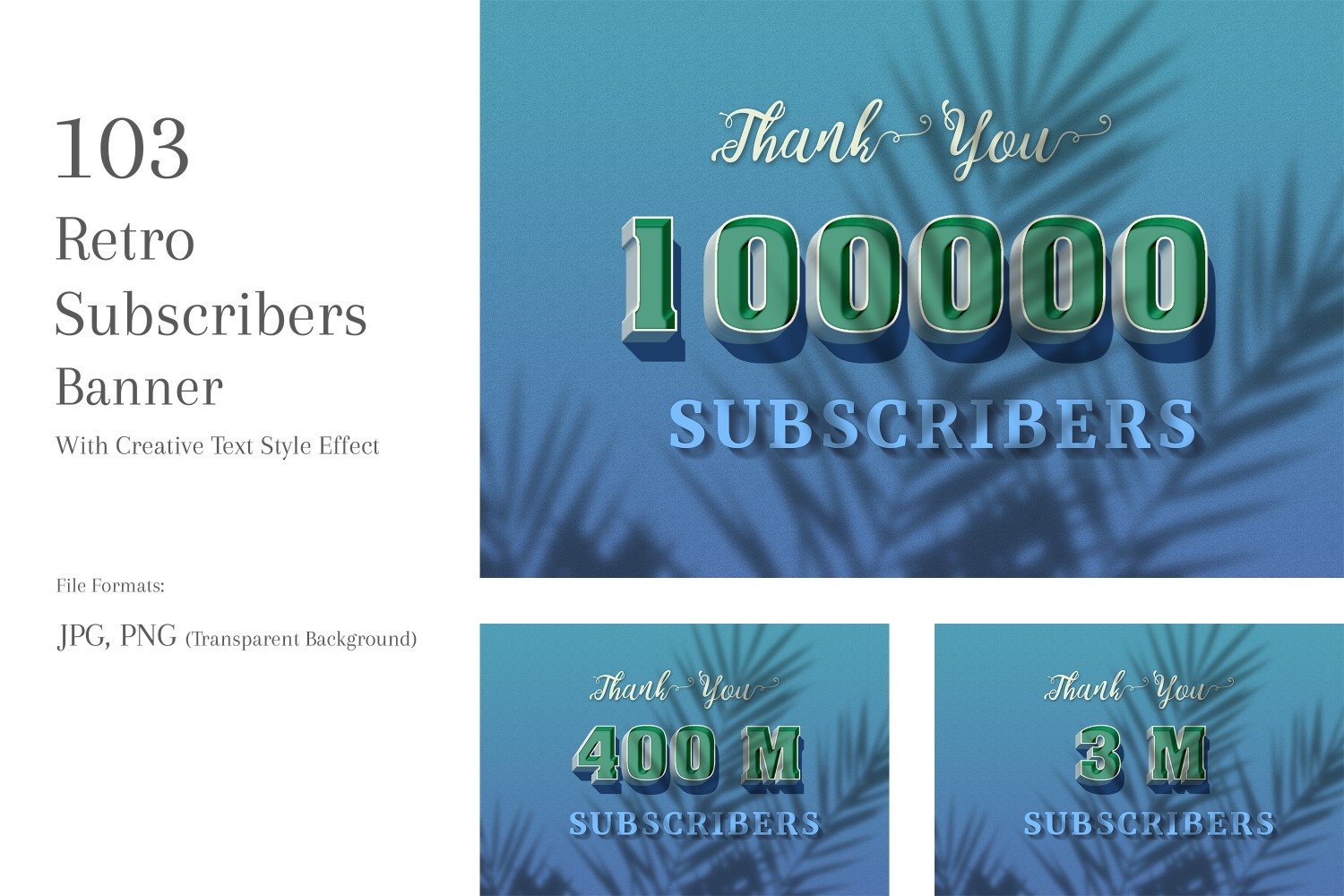 Retro Subscribers Banners Design Set 126