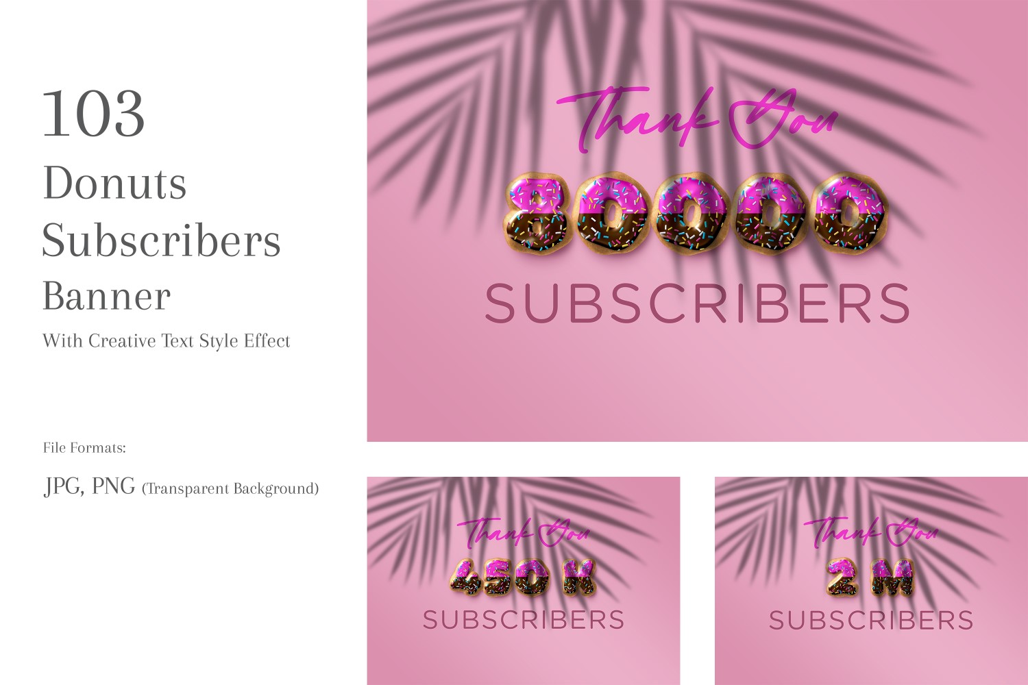 Donuts Subscribers Banners Design Set 134