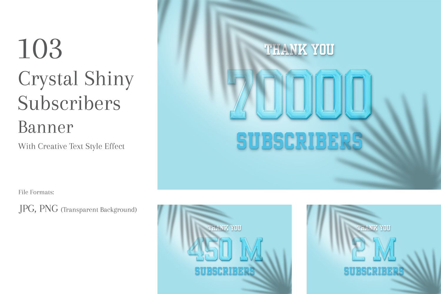 Crystal Shiny Subscribers Banners Design Set 137