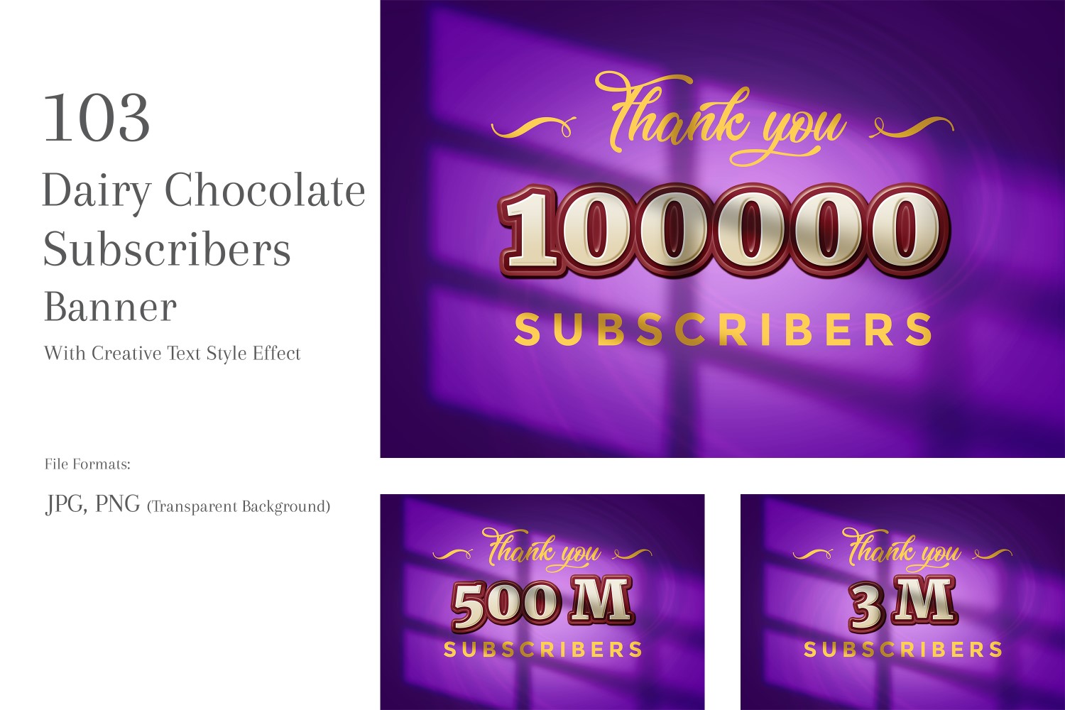 Dairy Chocolate Subscribers Banners Design Set 140