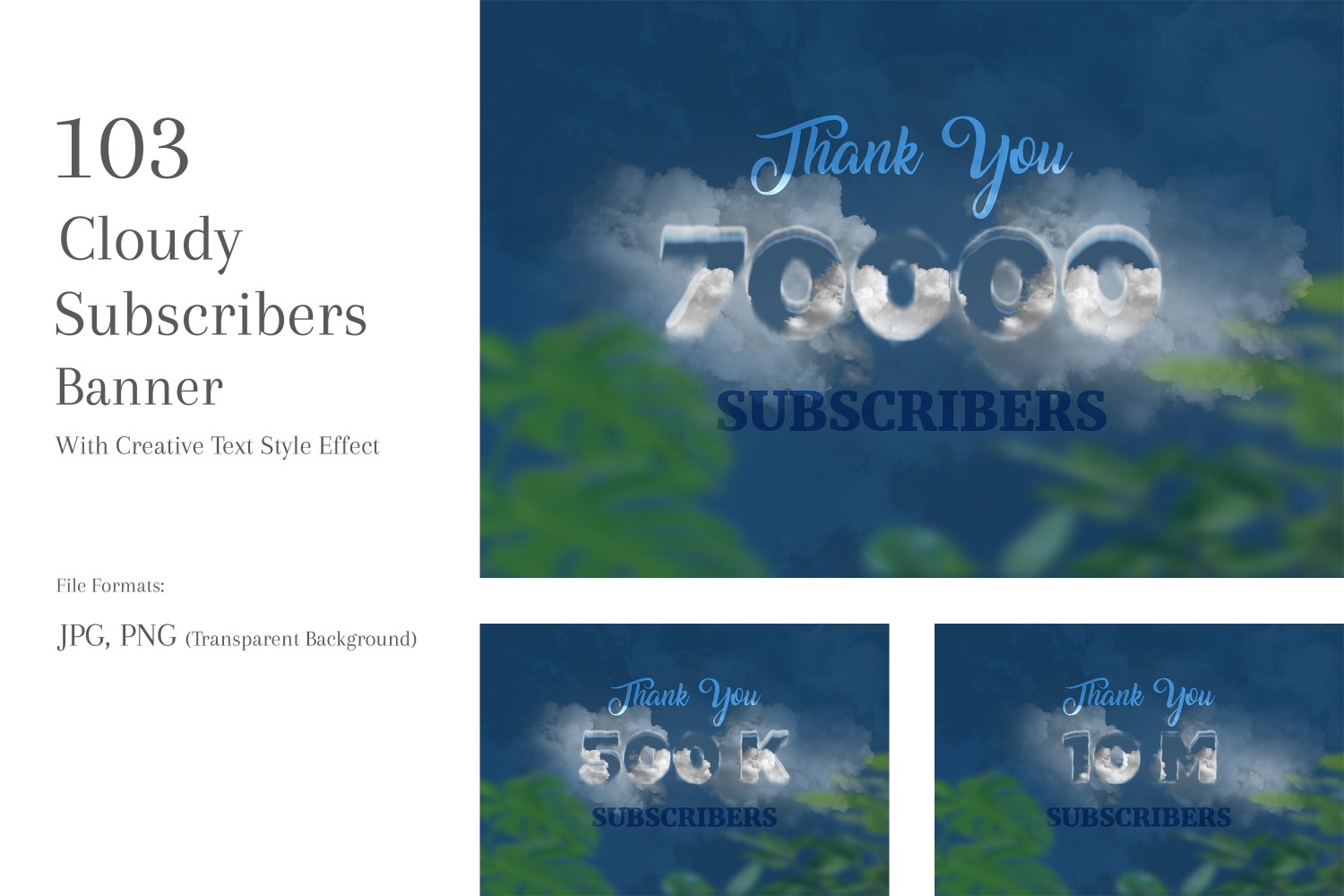 Cloudy Subscribers Banners Design Set 139