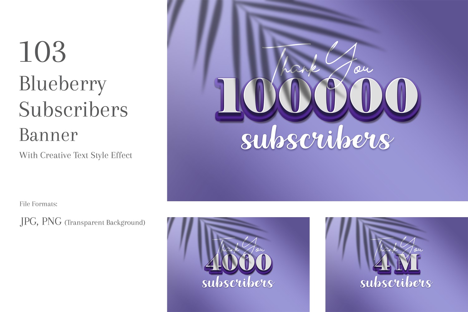 Blueberry Subscribers Banners Design Set 144